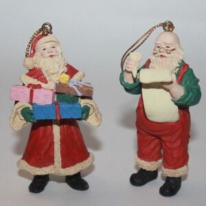 Vintage Papel Freelance Resin 3.5" Santa Ornaments Father Christmas Santa Clause